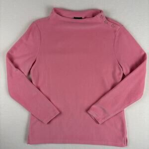 Talbots Women's Small Button Detail Funnel Neck Long Sleeve Pullover